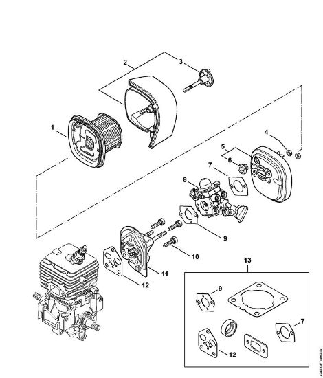 Pihalniki (BG, BR) BG 86-D Zracni filter, vmesna prirobnica BG 86 C-E D, BG 86-D della Marca Stihl