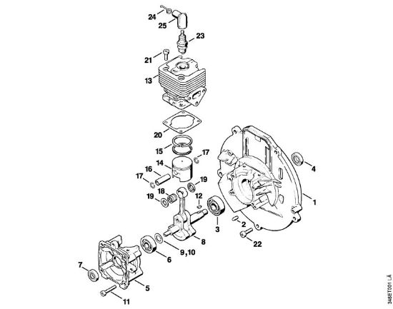 Pihalniki (BG, BR) BR 106 Ohišje zaganjaca, valj della Marca Stihl