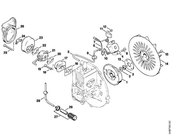 Pihalniki (BG, BR) BR 106 Vžigalna naprava della Marca Stihl
