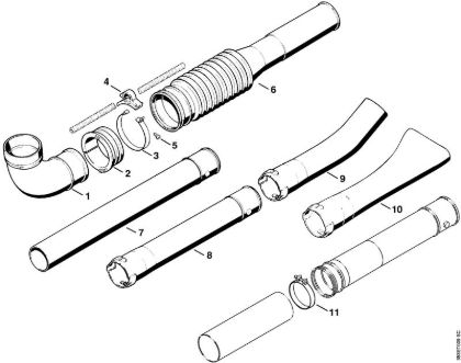 Pihalniki (BG, BR) BR 320 L Nagubana cev, pihalna cev della Marca Stihl