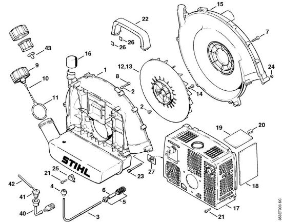 Pihalniki (BG, BR) BR 320 L Ohišje puhalnika della Marca Stihl