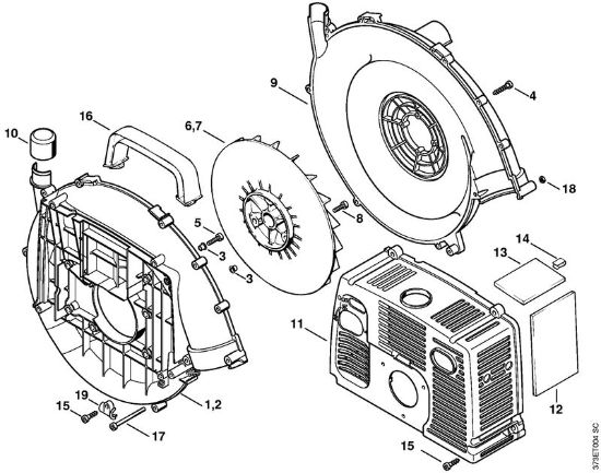 Pihalniki (BG, BR) BR 340 Ohišje puhalnika della Marca Stihl