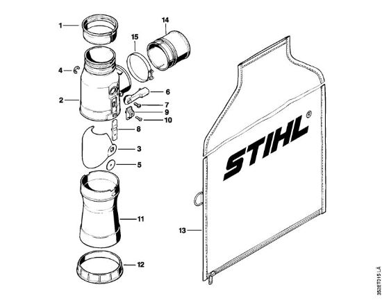 Pihalniki (BG, BR) BR 340 Sesalna naprava della Marca Stihl