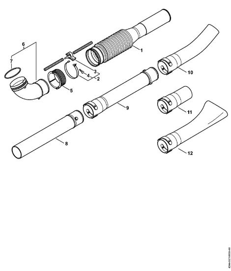 Pihalniki (BG, BR) BR 350 Nagubana cev, pihalna cev della Marca Stihl