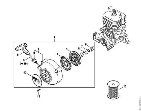 Pihalniki (BG, BR) BR 350 Zagonska naprava della Marca Stihl