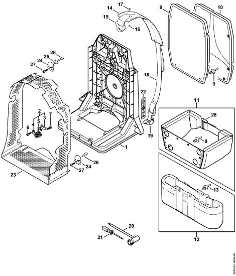 Pihalniki (BG, BR) BR 400 Hrbtna plošca della Marca Stihl