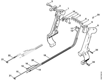 Pihalniki (BG, BR) BR 400 Upravljalni rocaj della Marca Stihl