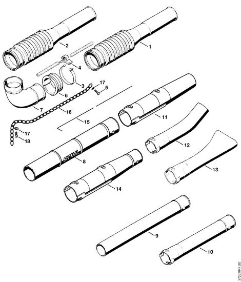Pihalniki (BG, BR) BR 420 C Nagubana cev, pihalna cev della Marca Stihl