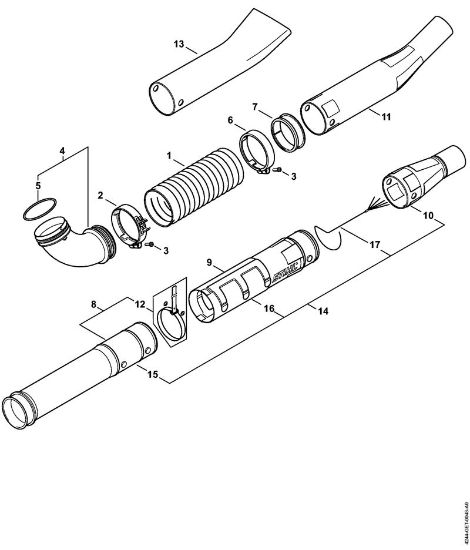 Pihalniki (BG, BR) BR 430 Nagubana cev, pihalna cev della Marca Stihl