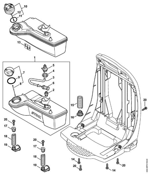 Pihalniki (BG, BR) BR 430 Rezervoar za gorivo, AV-sistem della Marca Stihl