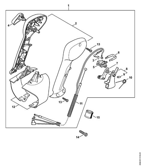 Pihalniki (BG, BR) BR 430 Upravljalni rocaj della Marca Stihl