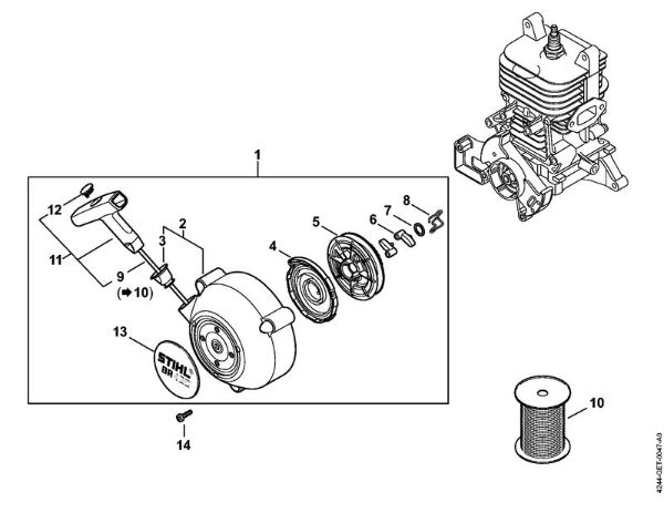 Pihalniki (BG, BR) BR 430 Zagonska naprava della Marca Stihl
