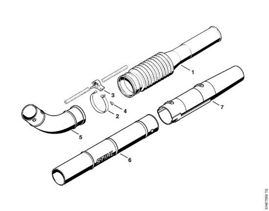 Pihalniki (BG, BR) BR 45 C Nagubana cev, pihalna cev della Marca Stihl