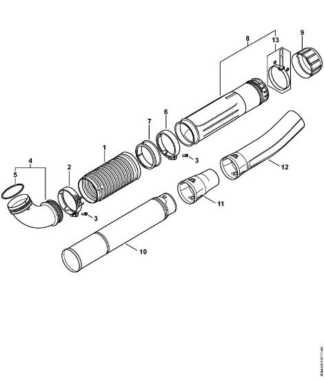 Pihalniki (BG, BR) BR 450 C-EF Nagubana cev, pihalna cev della Marca Stihl