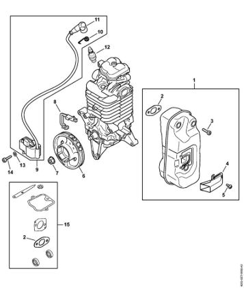 Pihalniki (BG, BR) BR 800 C-E Dušilec zvoka, vžigalna naprava della Marca Stihl