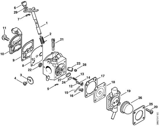 Sesalniki z drobilnikom (SH) SH 55 C Z KAT Uplinjac C1Q-S55 (04.2001) della Marca Stihl