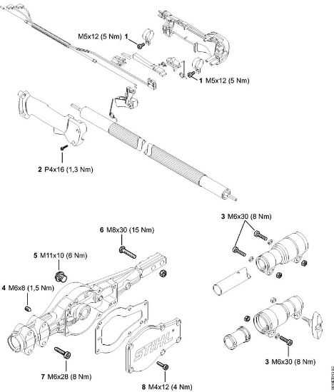 Posebne naprave (PC, SP, MC) PC 75 Pritezni momenti della Marca Stihl