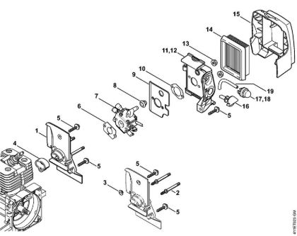 Posebne naprave (PC, SP, MC) SP 200 Ohišje uplinjaca, zracni filter della Marca Stihl