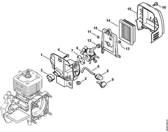 Posebne naprave (PC, SP, MC) SP 451 Ohišje uplinjaca, zracni filter della Marca Stihl