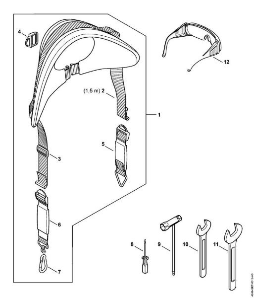 Posebne naprave (PC, SP, MC) SP 452 Nosilni pas, orodja, posebni pribor della Marca Stihl