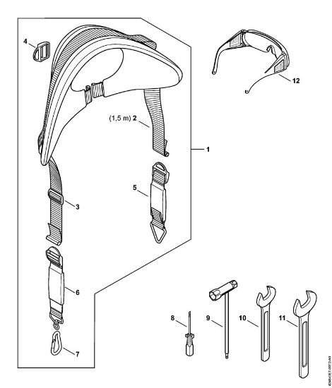 Posebne naprave (PC, SP, MC) SP 471 Nosilni pas, orodja, posebni pribor della Marca Stihl