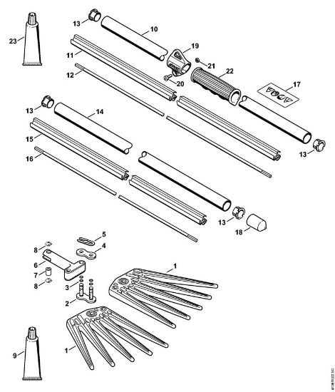 Posebne naprave (PC, SP, MC) SP 81 Grablje, rocaj della Marca Stihl