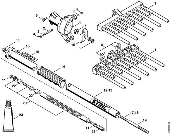 Posebne naprave (PC, SP, MC) SP 85 Grablje, rocaj della Marca Stihl