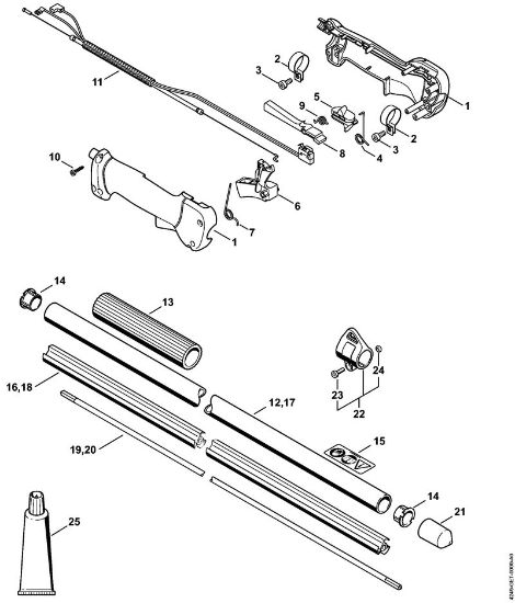 Posebne naprave (PC, SP, MC) SP 90 T Upravljalni rocaj, rocaj SP 90 della Marca Stihl