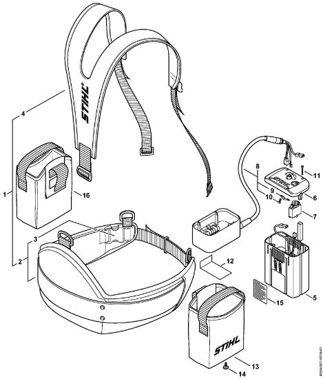 Pas za akumulatorsko baterijo Pas za akumulatorsko baterijo z adapterj Pas za akumulatorsko baterijo della Marca Stihl