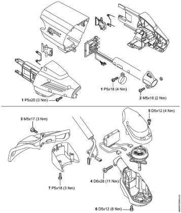 Akumulatorska motorna kosa (FSA) FSA 90 R Pritezni momenti della Marca Stihl