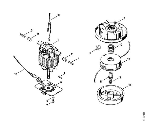 Elektricni rezalniki (FE, FSE) FE 40 Elektromotor, kosilna glava della Marca Stihl