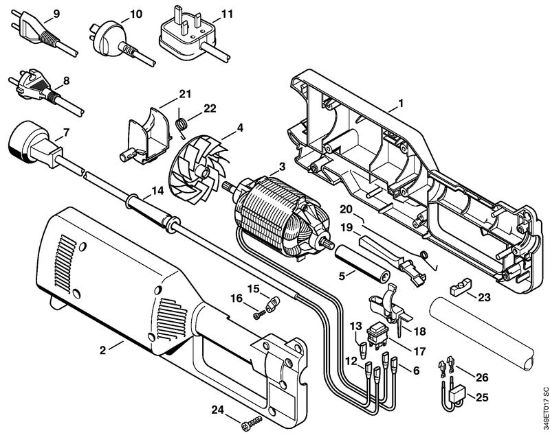 Elektricni rezalniki (FE, FSE) FE 55 Ohišje, elektromotor della Marca Stihl