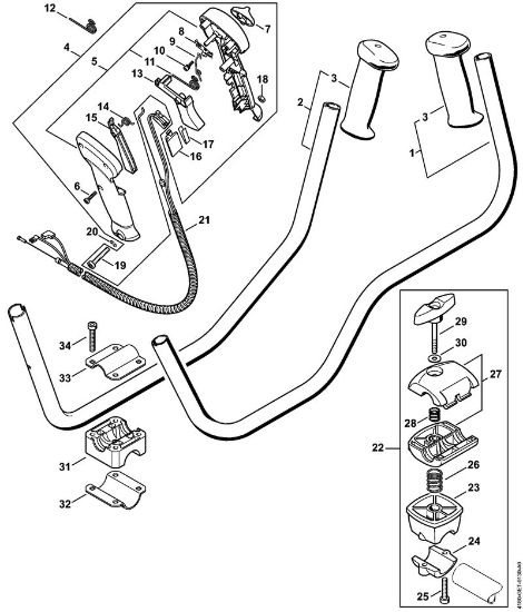 Motorne kose (FS) FS 100 Dvojni rocaj della Marca Stihl