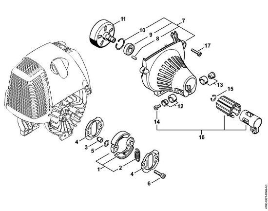 Motorne kose (FS) FS 110 RX-Z Sklopka, ohišje ventilatorja della Marca Stihl