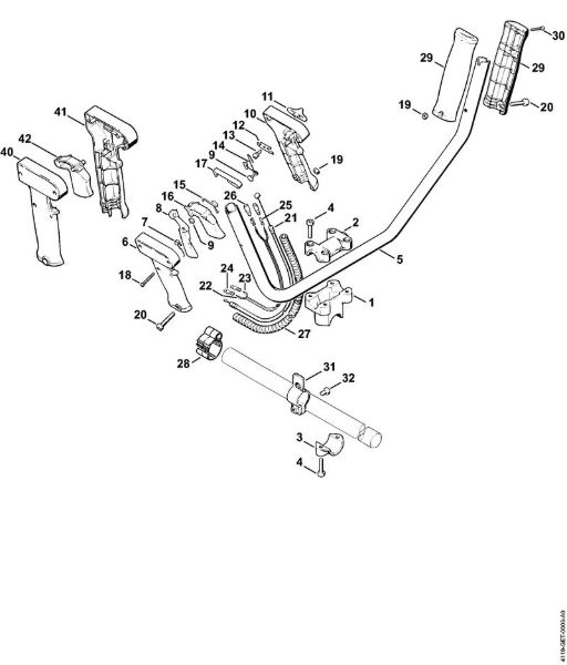 Motorne kose (FS) FS 160 Dvojna rocajna cev, upravljalni rocaj   3 50 609 047 (25.2001) della Marca Stihl