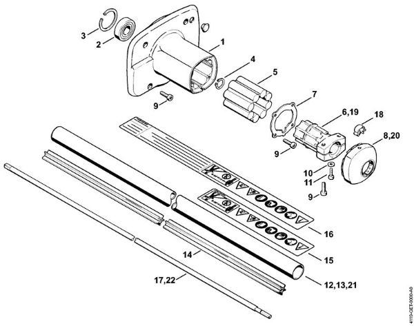 Motorne kose (FS) FS 180 Ohišje sklopke, rocaj della Marca Stihl