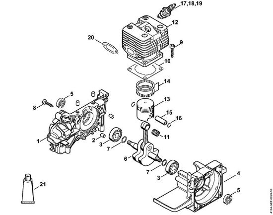 Motorne kose (FS) FS 200 R Ohišje zaganjaca, valj FS 200, 200 R della Marca Stihl