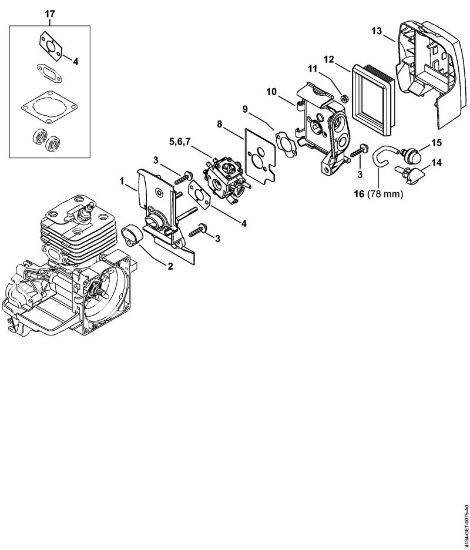 Motorne kose (FS) FS 250 Ohišje uplinjaca, zracni filter della Marca Stihl