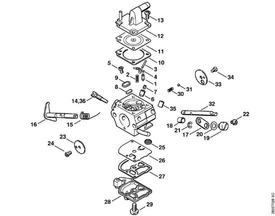 Motorne kose (FS) FS 250 Uplinjac C1Q-S51, C1Q-S36 (09.2003) della Marca Stihl