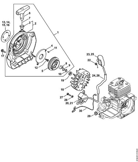 Motorne kose (FS) FS 250 R Zagonska naprava, vžigalna naprava della Marca Stihl