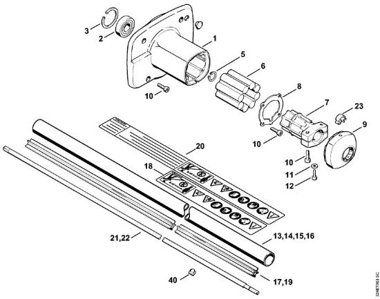 Motorne kose (FS) FS 280 Ohišje sklopke, rocaj della Marca Stihl