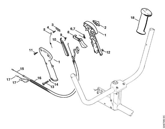 Motorne kose (FS) FS 280 Upravljalni rocaj della Marca Stihl
