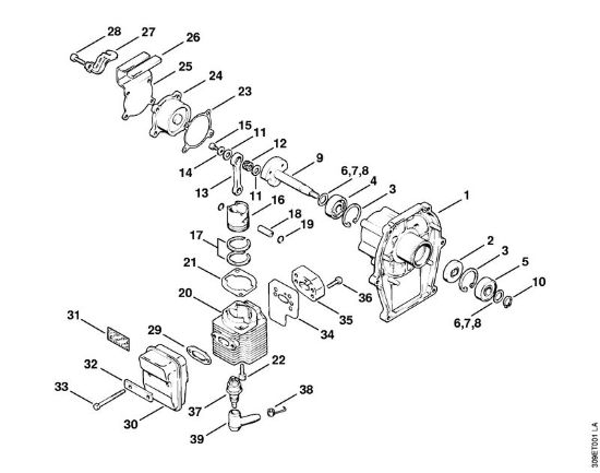 Motorne kose (FS) FS 50 (4118) Ohišje zaganjaca, valj della Marca Stihl
