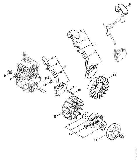 Motorne kose (FS) FS 50 C-E L Vžigalna naprava, sklopka della Marca Stihl
