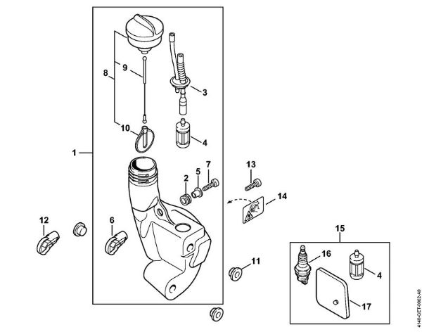 Motorne kose (FS) FS 55 Rezervoar za gorivo della Marca Stihl