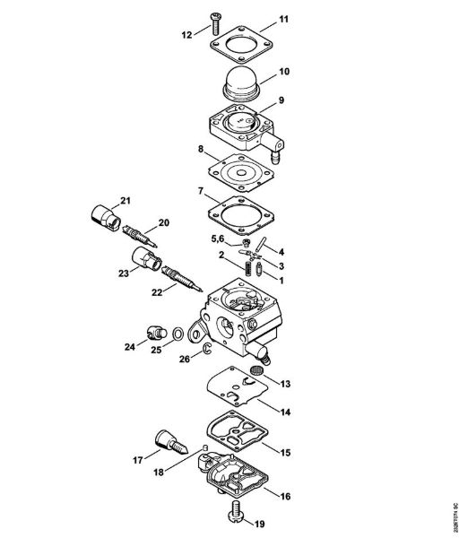 Motorne kose (FS) FS 55 2-MIX Uplinjac C1Q-S216, C1Q-S190 2-MIX (16.2014), (39.2011) della Marca Stihl