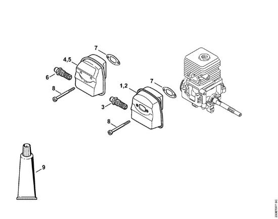 Motorne kose (FS) FS 55 T Dušilec zvoka della Marca Stihl