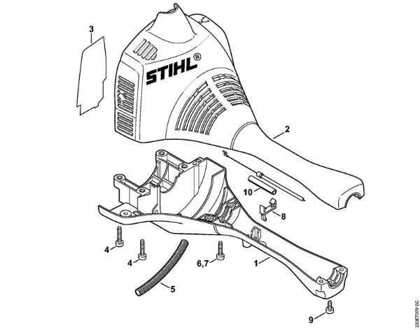 Motorne kose (FS) FS 55 T Ohišje motorja (dvojni rocaj) della Marca Stihl