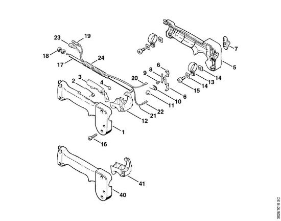 Motorne kose (FS) FS 56 (4125) Upravljalni rocaj FS 52, FS 56 della Marca Stihl