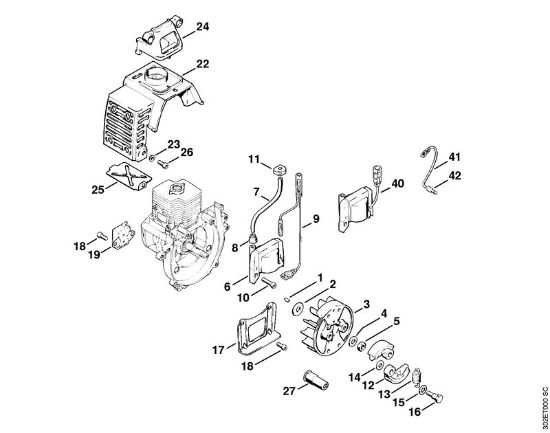 Motorne kose (FS) FS 56 (4125) Vžigalna naprava, sklopka della Marca Stihl